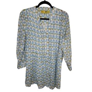 NWOT Rockflowerpaper Women's Blue/Green Cotton Tunic Style Dress/Top Size L